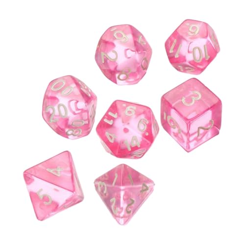 Baoblaze 7 Stück mehrseitige Würfel, Spielwürfel, Partygeschenke, D4-D20 Spielwürfel, Acrylwürfel, polyedrische Würfel, für Tischspiele von Baoblaze