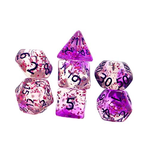 Baoblaze 7 x polyedrisches Acryl-Würfel-Set, mehrseitige Würfel, Partygeschenke, Violett von Baoblaze