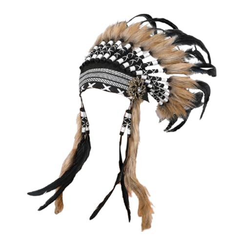 Baoblaze Amerikanischer Häuptling Indianer Native Hut Feder Kopfschmuck Kopfschmuck für Halloween-Party Baoblaze Amerikanischer Häuptling Indianer Native Hut Feder Kopfschmuck Kopfschmuck für Halloween-Party von Baoblaze
