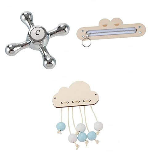 Baoblaze Montessori Busy Board Zubehör Handrad Sensory Board für Kinder Kleinkinder 3-4 Jahre, Bastelbrett, 1 Reißverschluss, 1 Clouds, 1 Handrad von Baoblaze