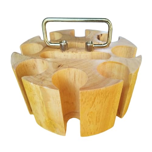 Baoblaze Chip-Koffer, Holz-Koffer, Tragetasche, Aufbewahrungsbehälter, Holz, zum Spielen, rund, langlebig, Party-Chip-Plattenspieler, braun von Baoblaze