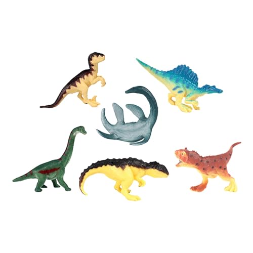 Baoblaze Dinosaurier-Figuren-Spielzeug für Kleinkinder, lebensechtes pädagogisches Mini-Dinosaurier-Set als Lehrmittel, Hofszene, Feengarten, 6 Stück A von Baoblaze