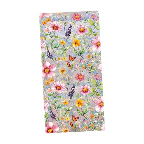 Baoblaze Fenster Privatsphäre Film Blume Fensterhalter Abnehmbarer Regenbogeneffekt PVC Dekoration für Esszimmer Flurzimmer Schlafzimmer, 45cmx100cm von Baoblaze