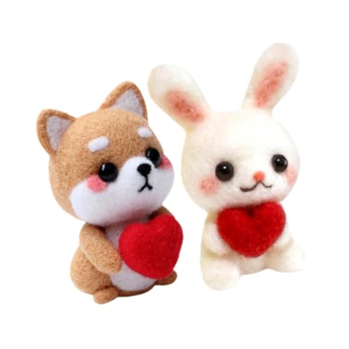 Baoblaze Filz Set Tierpuppe Filzset Handgemachtes Wollfilz-Anfänger-Kit DIY Wollfilz Material Filz zubehör für Jugendliche Kinder, 2 StÜck Baoblaze Filz Set Tierpuppe Filzset Handgemachtes Wollfilz-Anfänger-Kit DIY Wollfilz Material Filz zubehör für Jugendliche Kinder, 2 StÜck von Baoblaze