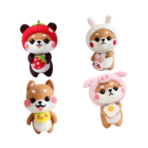 Baoblaze Filz Set Tierpuppe Filzset Handgemachtes Wollfilz-Anfänger-Kit DIY Wollfilz Material Filz zubehör für Jugendliche Kinder, 4 Stück Baoblaze Filz Set Tierpuppe Filzset Handgemachtes Wollfilz-Anfänger-Kit DIY Wollfilz Material Filz zubehör für Jugendliche Kinder, 4 Stück von Baoblaze