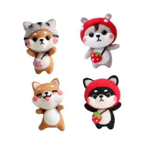 Baoblaze Filz Set Tierpuppe Filzset Handgemachtes Wollfilz-Anfänger-Kit DIY Wollfilz Material Filz zubehör für Jugendliche Kinder, 4pcs Set Baoblaze Filz Set Tierpuppe Filzset Handgemachtes Wollfilz-Anfänger-Kit DIY Wollfilz Material Filz zubehör für Jugendliche Kinder, 4pcs Set von Baoblaze