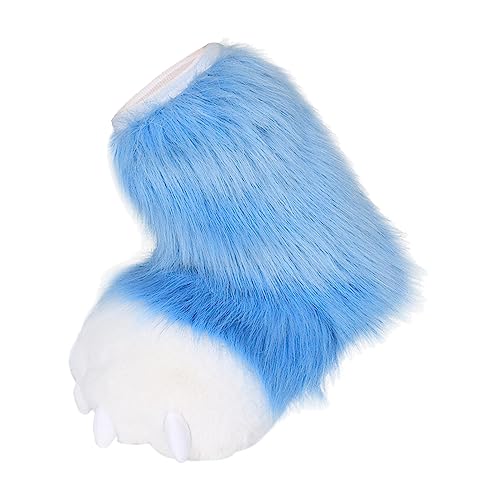 Baoblaze Fuzzy Paw Plüsch Fuß Cosplay Monster Hausschuhe Zubehör Fursuit Party Tier Hausschuhe für Karneval Abschlussball Halloween Erwachsene Kinder, Blau von Baoblaze