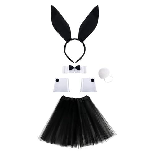 Baoblaze Häschen-Kostüm-Set, hübsches -Stirnband für Mottopartys zu Ostern, Schwarz Baoblaze Häschen-Kostüm-Set, hübsches -Stirnband für Mottopartys zu Ostern, Schwarz von Baoblaze