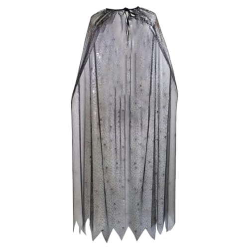 Baoblaze Halloween Spinnennetz Umhang Kostüm Dress up Spinnennetz Umhang für Erwachsene Party, Schwarzes Silber Baoblaze Halloween Spinnennetz Umhang Kostüm Dress up Spinnennetz Umhang für Erwachsene Party, Schwarzes Silber von Baoblaze