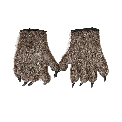 Baoblaze Halloween Werwolf Handschuhe Haarige Hände Handschuhe Cosplay Kostüm Zubehör Fäustlinge Requisiten für Erwachsene Kinder Clown Handschuhe Wolf Krallen von Baoblaze