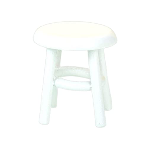 Baoblaze Hocker-Möbel-Set aus Holz, runder Sitzhocker, handgefertigt für 1:12, Puppenhaus, Heimdekoration, DIY-Szenendekoration, Weiß Baoblaze Hocker-Möbel-Set aus Holz, runder Sitzhocker, handgefertigt für 1:12, Puppenhaus, Heimdekoration, DIY-Szenendekoration, Weiß von Baoblaze