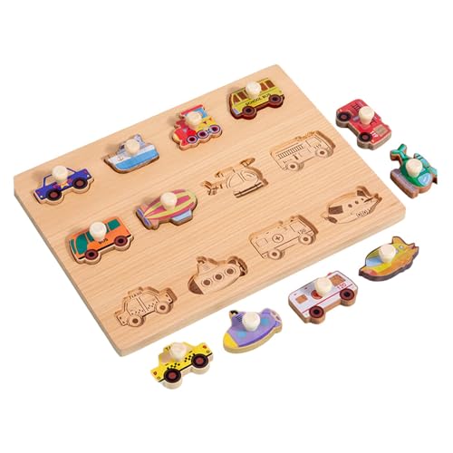 Baoblaze Hölzernes Form-Peg-Puzzle, Montessori-Spielzeug, pädagogisches Hand-Auge-Koordination-Formsortierbrett für Kinder, Jungen, Mädchen, Partygeschenke von Baoblaze