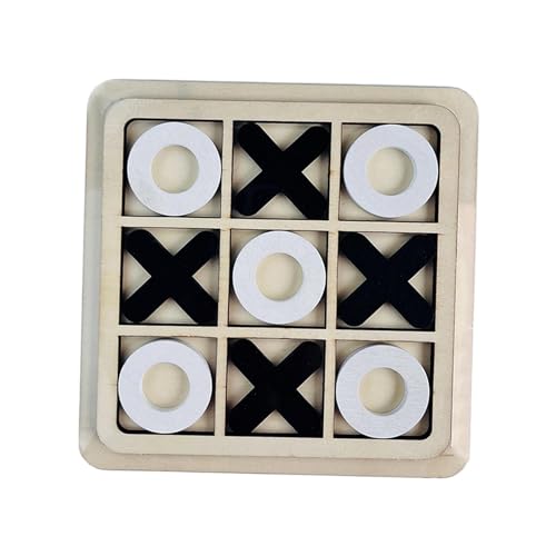 Baoblaze Holz Tic TAC Toe Brettspiel, XO Tischspielzeug, Tic Tac Toe Lernspielzeug Klassische Brettspiele, Montessori Kinder Jeden Alters X und O Reisespiel für Eltern-Kind-Interaktion, Schwarz-Weiss von Baoblaze