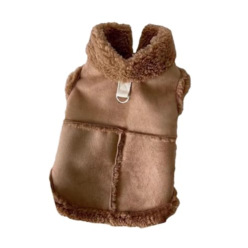 Baoblaze Hunde-Winterweste, Hunde-Schneejacke mit D-Ringen für mittelgroße kleine Hunde, Warmer Wintermantel, Haustier-Outdoor-Jacke für Park, Picknicks, Braun, XXL von Baoblaze