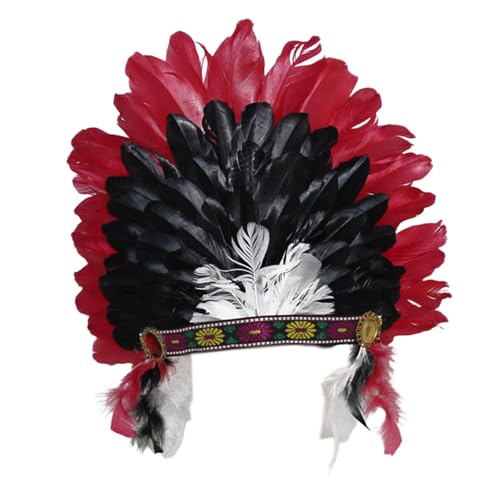 Baoblaze Indianisch inspirierter Federkopfschmuck, Foto-Requisiten, einzigartiger Indianerhut für Mottopartys Baoblaze Indianisch inspirierter Federkopfschmuck, Foto-Requisiten, einzigartiger Indianerhut für Mottopartys von Baoblaze