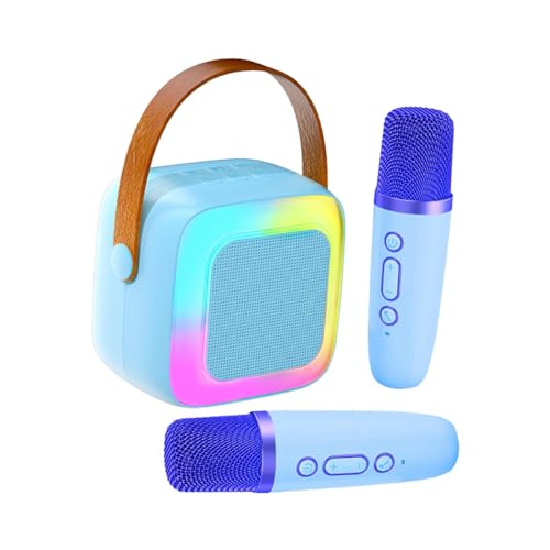 Baoblaze Karaoke-Maschine für Kinder mit 2 Mikrofonen, Party-Musik, Gesangsspielzeug, tragbarer Karaoke-Lautsprecher für die Familie, Mädchen, Jungen, Zuhause, Blau von Baoblaze