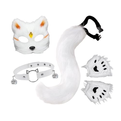 Baoblaze Katzen-Maske und Schwanz-Set, süße Halskette für Halloween, Bühnenauftritt, Geburtstag, Weißgold Baoblaze Katzen-Maske und Schwanz-Set, süße Halskette für Halloween, Bühnenauftritt, Geburtstag, Weißgold von Baoblaze