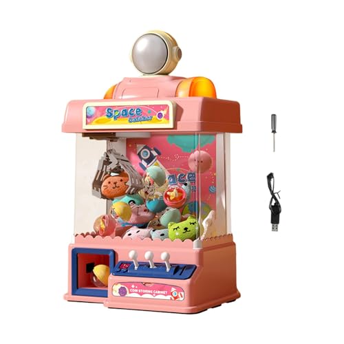 Baoblaze Kinder-Klauenmaschine, Spielzeug, elektronisches Klauenmaschinenspiel, Neuheit, Klauenspiel, Spielzeug, Handkurbel, Greifpuppe, Spielzeug, Rosa von Baoblaze