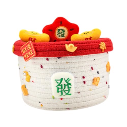 Baoblaze Kleiner geflochtener Korb, Behälter für Katzenspielzeug, leeres Geschenk aus Baumwollseil, Aufbewahrungskorb, Schreibtisch-Organizer für von Baoblaze