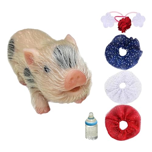 Baoblaze Kleines wiedergeborenes Schweinchenspielzeug, lustiges sensorisches Mini-Schweinchenspielzeug, Silikonschweinpuppe für Aktivitätsrollenspiele, Stil b von Baoblaze