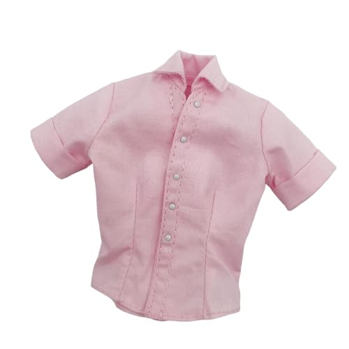 Baoblaze Kurzarm-Shirts für Damen im Maßstab 1:6, Sommer-Strand-Hemd, lässige Oberteile für Mini-Puppen, für Puppenzubehör im Maßstab 12 Zoll, ROSA von Baoblaze