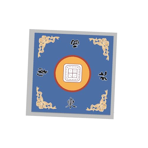 Baoblaze Mahjongg-Matte, Mahjong-Spieltisch-Abdeckung, professionelle, rutschfeste Brettspielmatte, Mahjong-Tischdecke für Home Gathering, blau B von Baoblaze