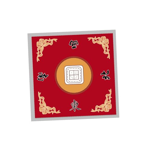 Baoblaze Mahjongg-Matte, Mahjong-Spieltisch-Abdeckung, professionelle, rutschfeste Brettspielmatte, Mahjong-Tischdecke für Home Gathering, rot B von Baoblaze