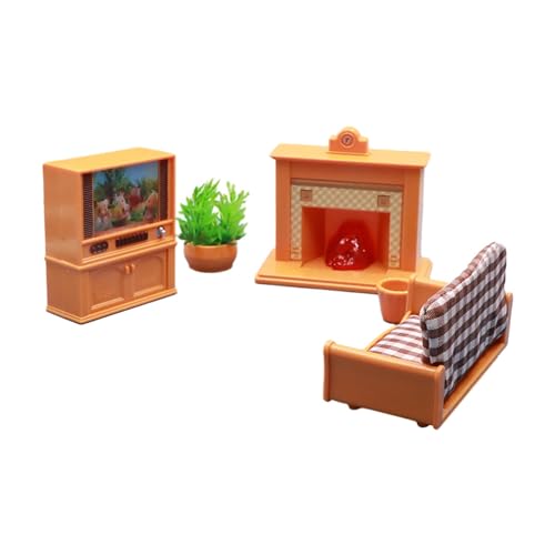 Baoblaze Miniatur-Möbel-Set, Puppenhaus-Wohnzimmer-Set, Miniatur-Szenenmodell, Kinder-Spielzeug, Puppenhaus-Dekor für Kinder 3 4 5 von Baoblaze
