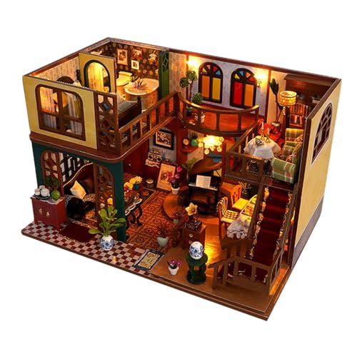 Baoblaze Miniatur-Puppenhaus-Bausätze aus Holz, Puppenhaus-Modell mit Möbeln und Ornamenten, einzigartige Geschenke, kleines Haus, Spielzeug, Zimmerbox für von Baoblaze