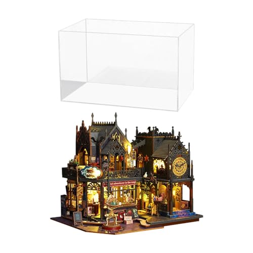 Baoblaze Miniatur-Puppenhaus-Möbelbausätze, Modell, DIY, mit Staubschutzhülle, Basteln, Miniatur-Gebäudemodell-Set für Erwachsene ab 12 Jahren von Baoblaze