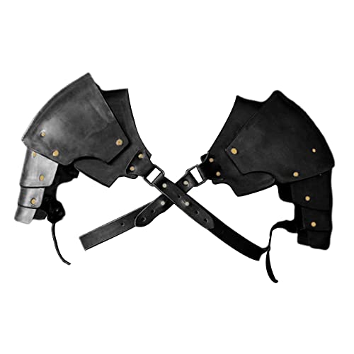Baoblaze Mittelalterlicher Kunstleder-Schulterschutz Pauldron Schulterschutzumhang für Männer von Baoblaze