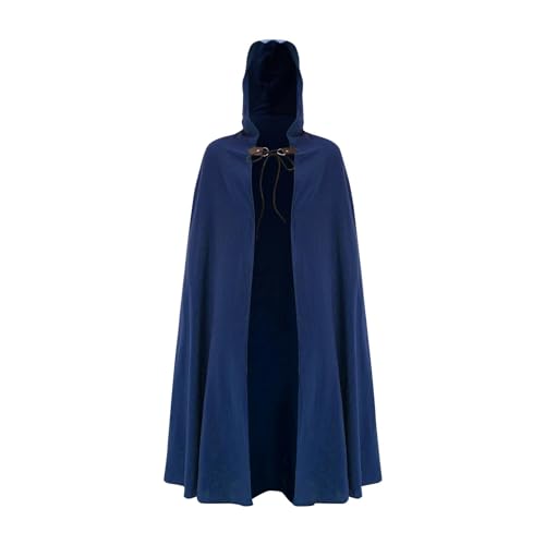 Baoblaze Mittelalterlicher Umhang mit Kapuze, Cosplay, in voller Länge, Punk-Zauberer-Umhang, Hexenumhang, Kostümzubehör für Damen und Herren, Party, Festival, Blau Baoblaze Mittelalterlicher Umhang mit Kapuze, Cosplay, in voller Länge, Punk-Zauberer-Umhang, Hexenumhang, Kostümzubehör für Damen und Herren, Party, Festival, Blau von Baoblaze