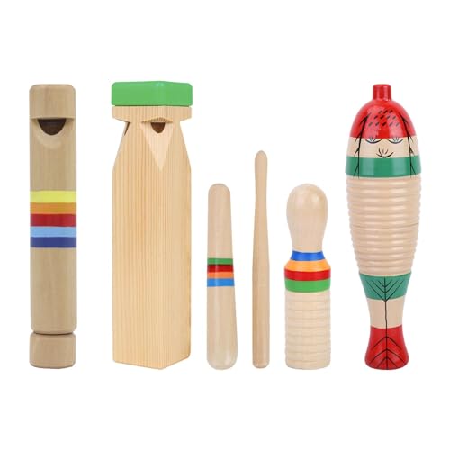 Baoblaze Montessori Percussion Instrument Musik Percussion Spielzeug Frühes Lernen Aufklärung Holz Kinder Musik Kunst Spielzeug für Jungen Mädchen, 6 Stück von Baoblaze