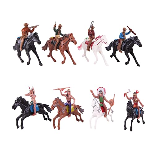 Baoblaze Packung mit 8 Western Cowboy Figuren Spielset für Die Heimdekoration von von Baoblaze