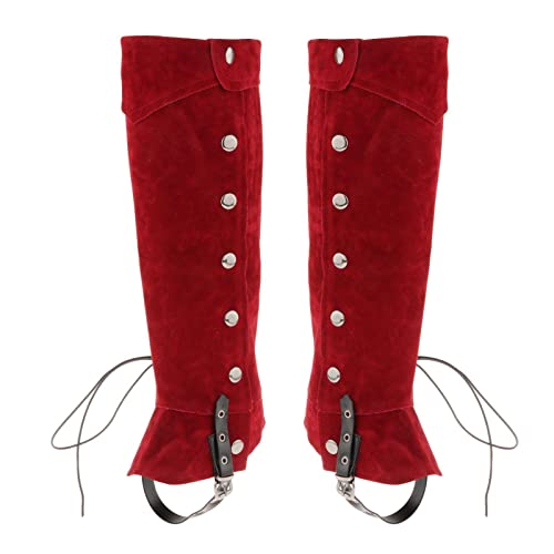 Baoblaze Piratenstiefelüberzüge Mittelalterliche Gamaschen Stiefelüberzüge für Cosplay LARP Requisiten Bühnenparty, Rot von Baoblaze