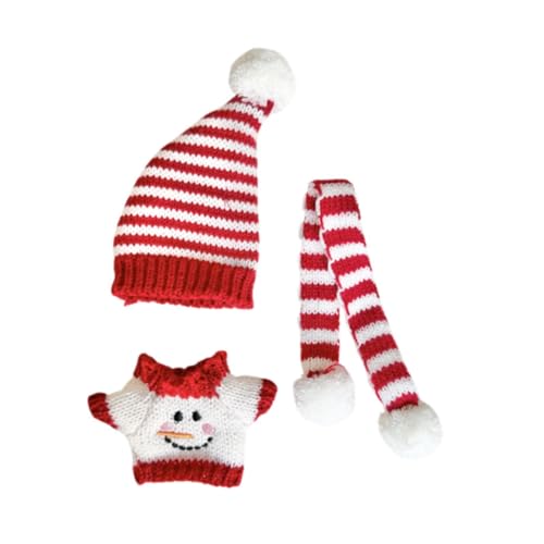 Baoblaze Plüschfigur Weihnachtspullover Puppenkleidung Mode Foto-Requisiten DIY Pädagogisches Anziehen Weihnachts-Schneemann-Outfit für 6,69 Zoll, Style A von Baoblaze