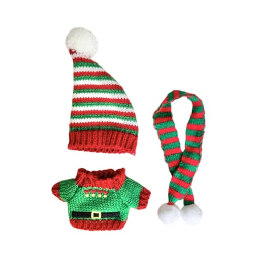 Baoblaze Plüschfigur Weihnachtspullover Puppenkleidung Mode Foto-Requisiten DIY Pädagogisches Anziehen Weihnachts-Schneemann-Outfit für 6,69 Zoll, Style B von Baoblaze