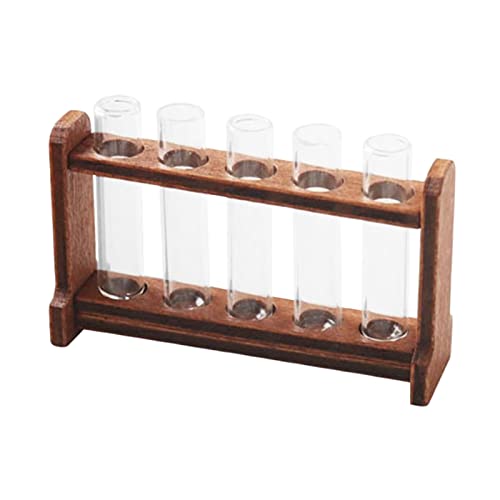 Baoblaze Puppenhaus-Glas-Reagenzgläser mit Holzgestell-Set, 1/6-Simulations-Reagenzglas-Modell, kleine Reagenzglas-Flasche, Ohne Abitur von Baoblaze