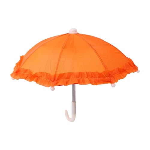 Baoblaze Puppenhaus-Miniatur-Regenschirme, Mini-Regenschirm, zum Aufhängen, dekoratives Puppenzubehör, Fotografie-Requisiten für Kinder, Orange von Baoblaze