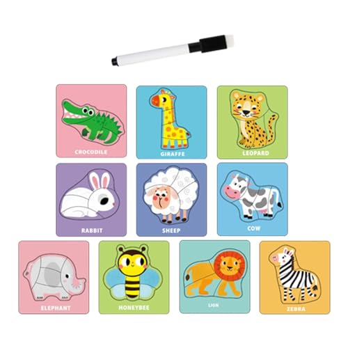 Baoblaze Puzzlekarten mit Tieren aus Papier, Übungskarten zum Nachzeichnen, Lernspielzeug für Kinder, Spielzeug für Kinder, Kinder, Kindergärten, Tiere von Baoblaze