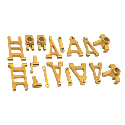 Baoblaze RC-Lenkschalen für Vorder- und Hinterschwinge, Verbindungsstange, RC-Autoteile-Kits, langlebiges Lenkschalen-Teileset für 14302 14301 1:14, Gold von Baoblaze