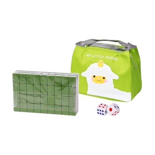 Baoblaze Reise-Mini-Mahjong-Set, Mahjong-Spielset mit Tragetasche, 24 mm Mini-Mahjong, traditionelles Unterhaltungsspiel mit Gehirnaktivitäten, Grün von Baoblaze