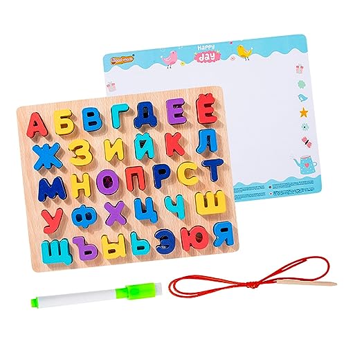 Baoblaze Russische Alphabet Puzzle, Montessori Spielzeug Alphabet, Bunt Alphabet ABC Buchstaben, Holz Puzzle Blöcke,Pädagogische Vorschule Lernbuchstabe für Kleinkinder und Vorschulkinder von Baoblaze