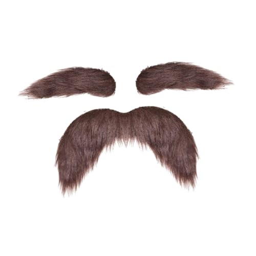 Baoblaze Schnurrbart Augenbrauen Kostümzubehör Neuheit für Osterfeiertag Maskerade, Braun von Baoblaze