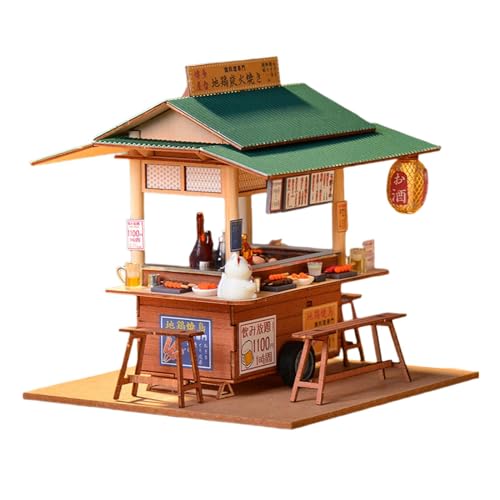 Baoblaze Shop-Modell, Straßen-Imbissstand, Spielzeug, Puppenhaus-Bausätze, Holzdisplay, zusammengebautes Spielzeughaus für Büro, Wohnzimmer, Haushalt, Frauen, von Baoblaze