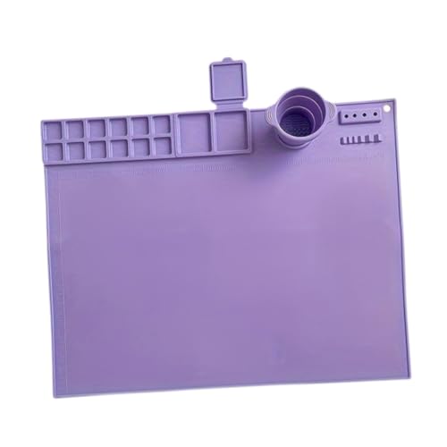 Baoblaze Silikonmalerei Matte mit Cup Tisch Graffiti Matte Easy Cleaning Craft Bastel Matte Matte für Erstellen Sie Schnittton, Violett von Baoblaze
