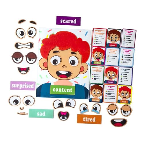Baoblaze Soziales und emotionales Lernen für Kinder. Lustige Gesichter-Spiele. Soziale Fähigkeiten. Traurige, pädagogische Gesichter-Aufkleber-Spiele für, Junge von Baoblaze