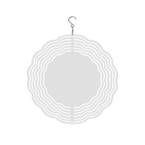 Baoblaze Sublimation Wind Chime Blank 3D Rotating Wind Chimes für Indoor Outdoor Balkon, RUNDEN von Baoblaze