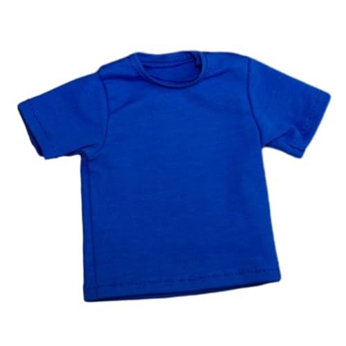 Baoblaze T-Shirt-Kostüm im Maßstab 1:6, Miniaturkleidung mit kurzen Ärmeln für 12-Zoll-Puppenmodell, weibliches männliches Actionfiguren-Zubehör, Blau von Baoblaze