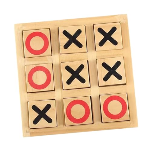Baoblaze Tic Tac Toe-Spiel aus Holz für Partys, Brettspiele, Couchtischspiele, Denksportaufgaben für drinnen und draußen, für Erwachsene, 16.3 cm x 2.5 cm x 16.3 cm von Baoblaze